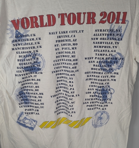 Gildan Tag Foreigner band world tour 2011 rock and roll t-shirt size mens Medium - Picture 4 of 5
